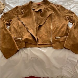 Tan faux suede jacket